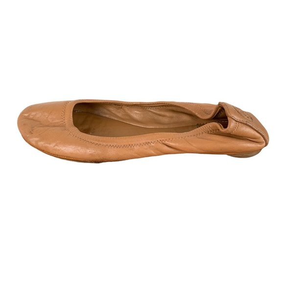 Tory Burch Women's Eddie Lamb Leather Ballet Flats in Royal Tan Size 6.5 - Picture 7 of 11